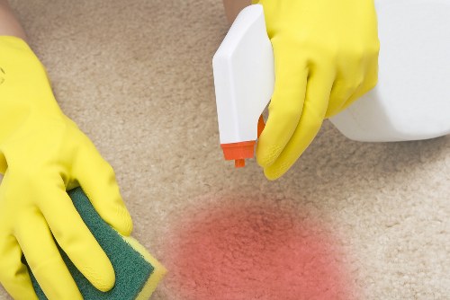 After builders cleaning in a renovated home with dust-free surfaces