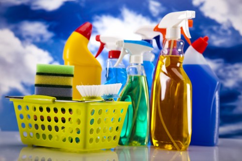 Natural oven cleaning with baking soda and vinegar