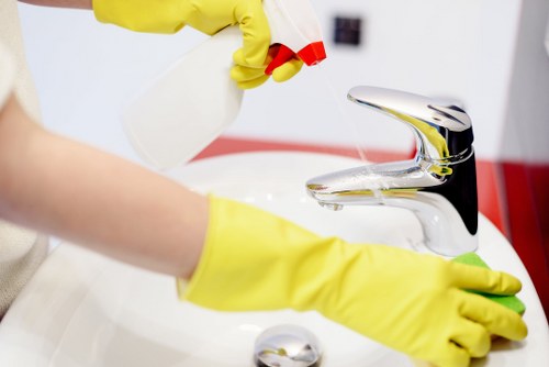Professional Fulham cleaners working in a stylish residential property