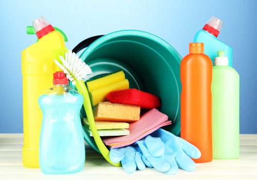 Daily domestic cleaning routine in a living room