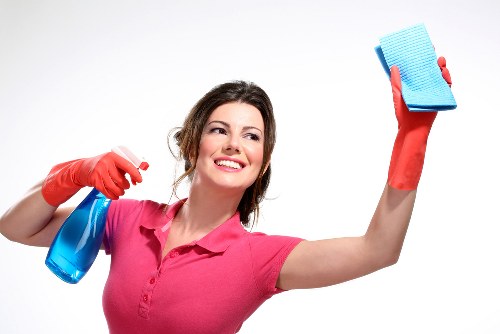 After builders cleaning in a freshly renovated residential interior