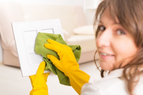 Sanitized office kitchen and high-touch surfaces
